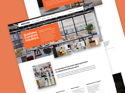 Drechsel archicture bright furniture modern orange product design ui ui design web design website