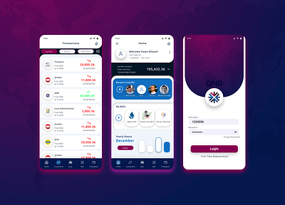 Design concept for QNB mobile app app consept finance app graphic design ui ux wallet