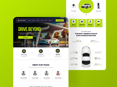 EV Company Landing Page automotive car charging company electric electric car ev landing landing page modern ui solar station travelling ui uiux ux vehicle web