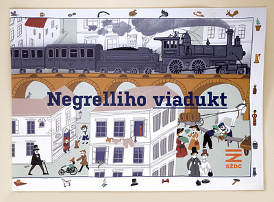 Children's brochure about the Negrelli viaduct childrens book illustrations graphic design illustration illustrations by jitka petrová