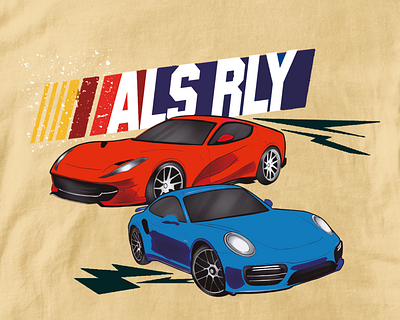 ALS RLY T-shirt art artist branding car car race colorful design digital art illustration illustration art logo pod procreate retro vector vintage