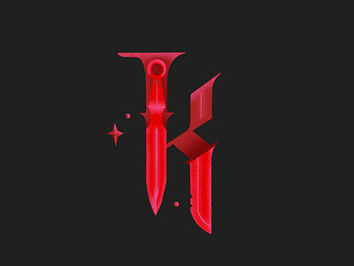 Knives 🗡 36 days of type 36days k alphabet gouache shaders hand lettering illustration knives letter k lettering retro supply co typography