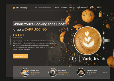 The Daily Drip - Coffee Shop Landing Page coffeeshop coffeeshopdashboard coffeeshopdesign coffeeshopdesigntemplate coffeeshoplandingpage coffeeshoponilne coffeshop coffeshopwebsite landingpage onlineorder webdesign websitedesign