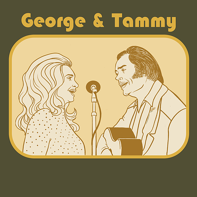 George Jones & Tammy Wynette graphic for a T-Shirt. design graphic design illustration