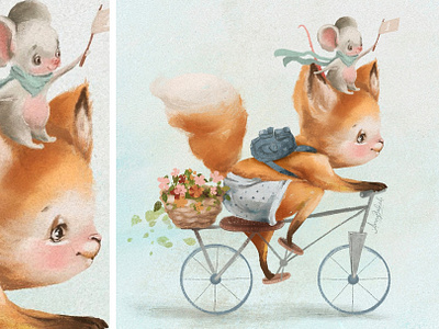 Adventure Awaits bunny fox kids illustration