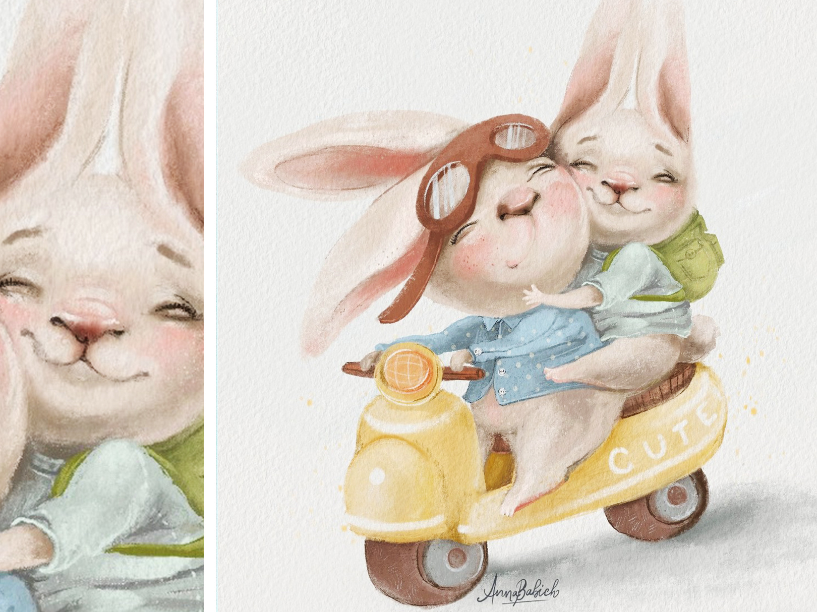 Adventure Awaits bunny cute animal forest kids illustration woodland