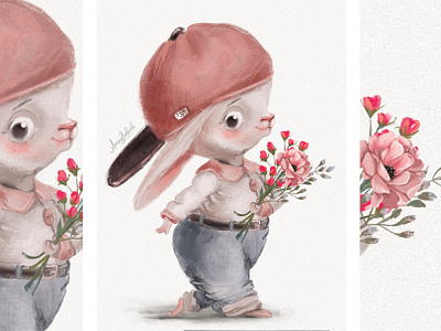 My Little Boy cute bunny forest kids illustration woodland