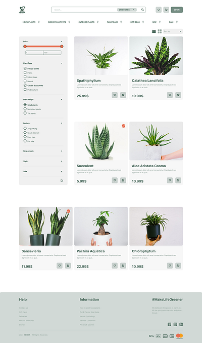 Plant Ecommerce branding design illustration logo typography ui ux