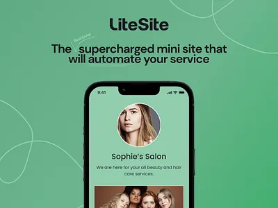 Introducing LiteSite: The Mini Site Builder for Small Businesses appointment booking calendar design green litesite minimal minisite mobile mobileapp personal portfolio profile schedule scheduling site builder ui ux web app website