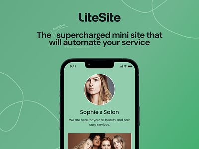 Introducing LiteSite: The Mini Site Builder for Small Businesses appointment booking calendar design green litesite minimal minisite mobile mobileapp personal portfolio profile schedule scheduling site builder ui ux web app website