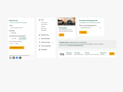 Customer portal web design - Components