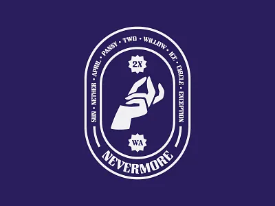 Netflix's Wednesday Badge badge design hand identity identity design logo logo design media netflix nevermore snap streaming thing tv wednesday wednesday adams