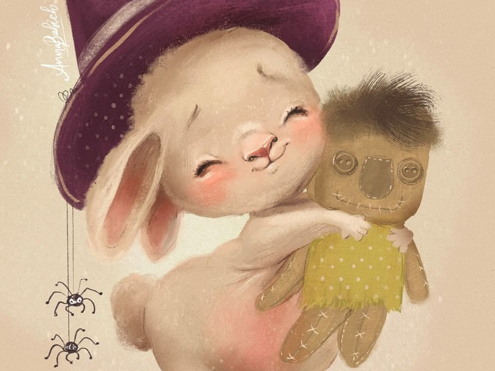 Hello, Halloween bunny halloween kids illustration