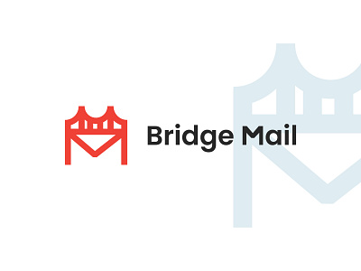 Bridge Mail Logo bridge clean design icon identity identity design letter m lockup lockups logo logo design logo lockup mail modern negative space orange quality symbol