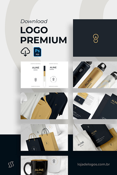 ALINE 1 – Premium Logo 100% editable in PSD (Photoshop) arquitetura branding design graphic design illustration logo typography vector