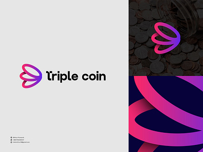 Triple coin logo | Trading, Crypto, Financial, Investment app brand identity designer branding branding designer crypto logo currency logo design finance logo financial logo graphic design icon illustration logo logo designer logo mark trading logo ui ux vector