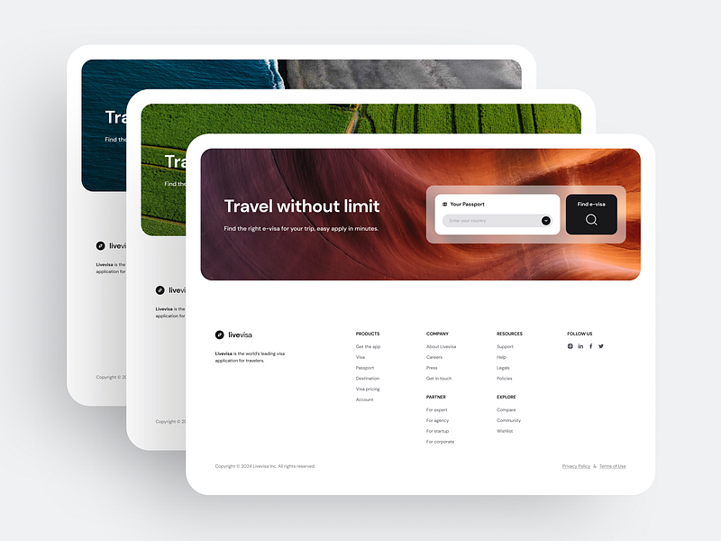 E-visa Application Website: CTA Section branding cta cta section design footer graphic design landing landing page saas travel travel website ui ui design ux web web design website website design