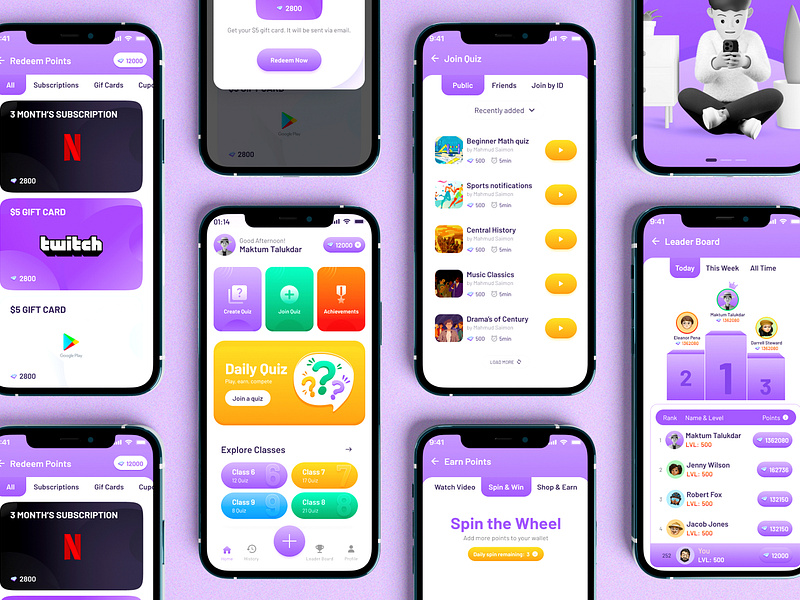 Quiz App designs, themes, templates and downloadable graphic elements ...
