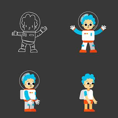 Little astronaut 2d animation animation character design graphic design illustration motion graphics