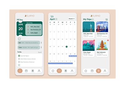 Journo: Traveler's Planner design digital planner figma mobile planner travel travel app ui