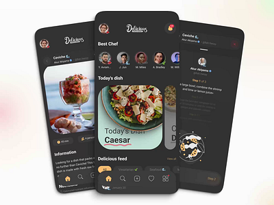 Food app: A social network for sharing recipes. after effects animation app design figma food illustration illustrator logo logo animation logo design motion design recipe social network socnet ui ui animation uiux ux uxui