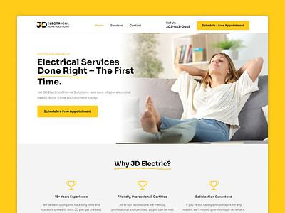 JD Electrical Website Design ui webflow website design