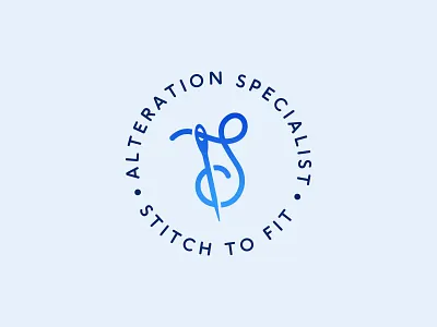 Stitch to Fit (Lockup) badge brand branding design identity illustration illustrator letter letter s logo needle photoshop pin s vector