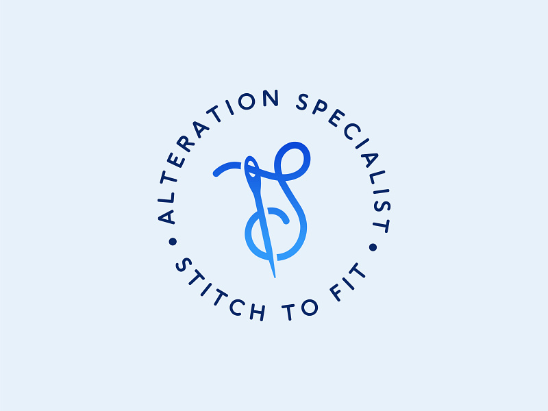 Stitch to Fit (Lockup) badge brand branding design identity illustration illustrator letter letter s logo needle photoshop pin s vector