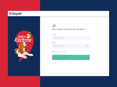 Log in page - DrogaVET cat dog log in pet pharmacy sign up ui user flow user interface