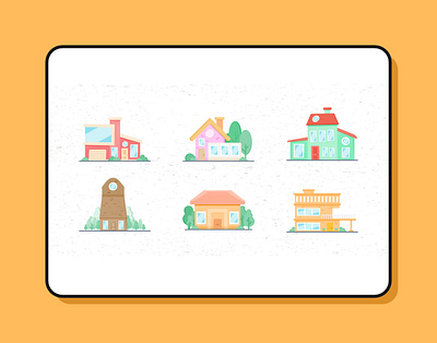 Set of house vector illustration #1 cartoon cartoon illustration cartoon style design icon icon illustration illustration