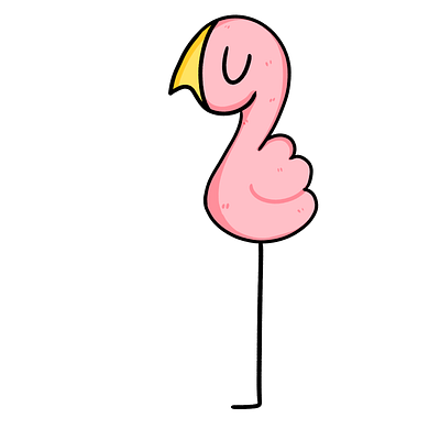 Flamingo bird cartoon cute flamingo