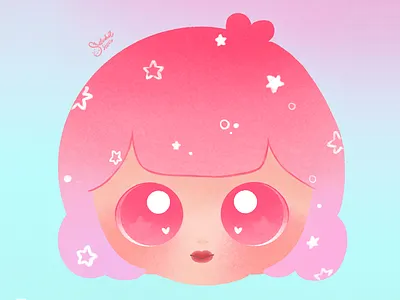 Pinky girl cartoon cute girl kid pink