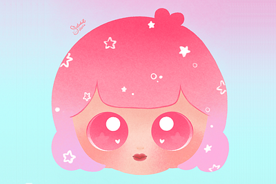 Pinky girl cartoon cute girl kid pink
