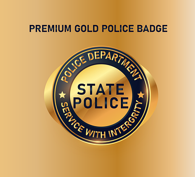 Premium Gold Police Badge branding graphic design logo ui