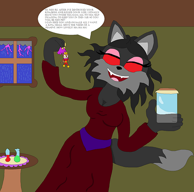 Aurelia Has A Jar Fit For A King adult anthro character fantasy furry horror illustration micro mobian shrunken sonic witches woman