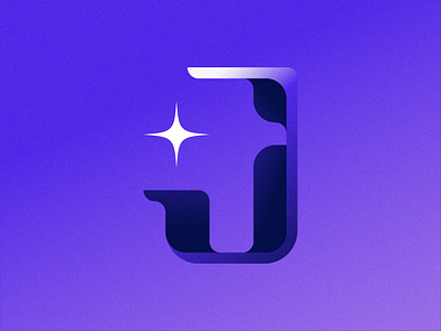 36 Days of Type - J 36 days of type gradient illustration j letter logo minimalist purple sharp type typography vector