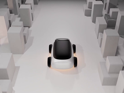 Electric Car Concept - Street Scene 3d animation blender design illustration ui