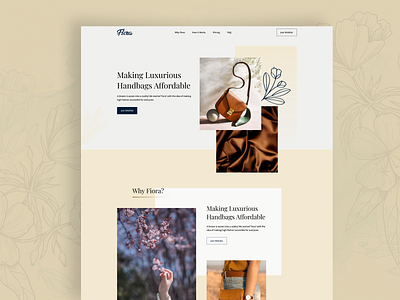 Fiora fashion fiora handbag handcrafted logo luxurious ui web layout webpage design website website layout