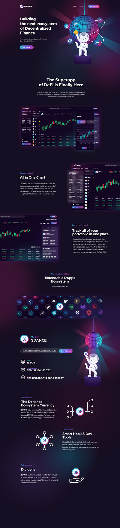 DENANCE - Landing Page crypto defi landing page web3