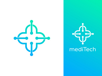 mediTech, modern, minimalist brand identity branding clean design healthcare logo design logo design agency logo mark medical logo minimal minimalist modern logo plus logo startup logo tech logo vector