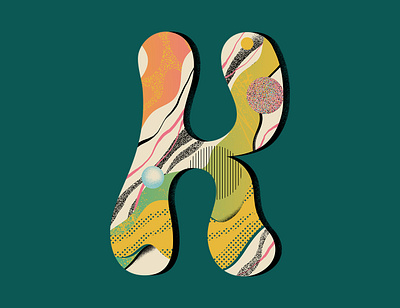 'K' for 36 Days of Type 36daysoftype challenge concept design flat gradients illustration illustrator lettering letters patterns shapes texture type vector