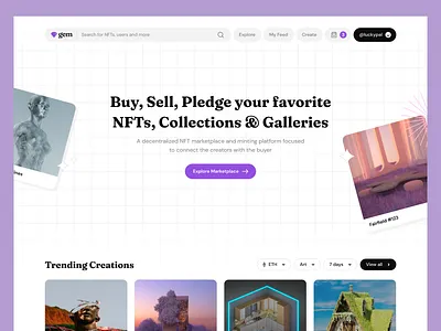NFT Marketplace - Home branding clean coin concept design home homepage logo marketplace nft ui ux web web3 webdesign