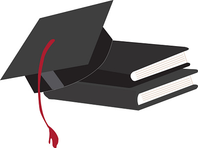 Illustration of Graduation cap & Books design graphic design illustration logo vector
