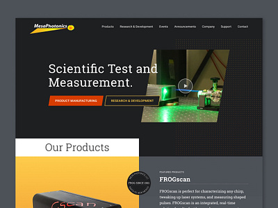 Mesa Photonics - scientic equipment new mexico scientific ui ux web web design