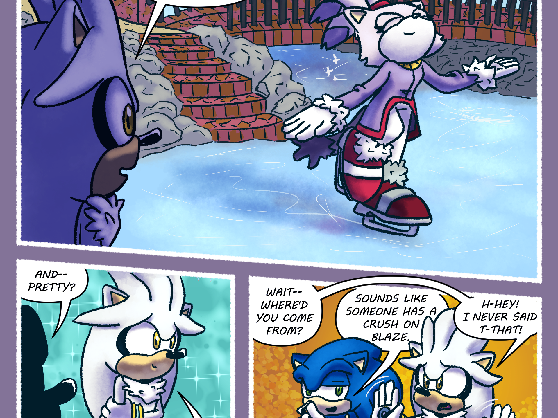 silver the hedgehog and blaze the cat in love