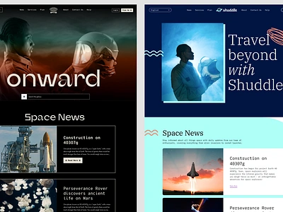 Onward branding design gradient graphic design outer space product design space typography ui ux web design