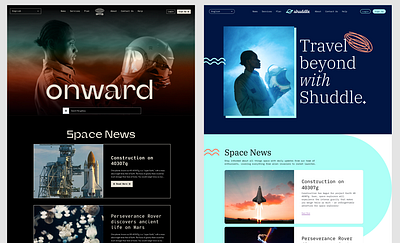 Onward branding design gradient graphic design outer space product design space typography ui ux web design