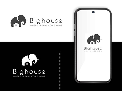 BigHouse logo. Elephant house, Elephant Home logo elephant elephant home elephant house endangered species family grey herd home house ivory jungle majesty nature protection safari strength trunk tusk wildlife