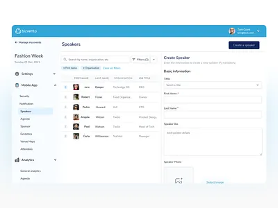 Bizvento Dashboard product design ui ux