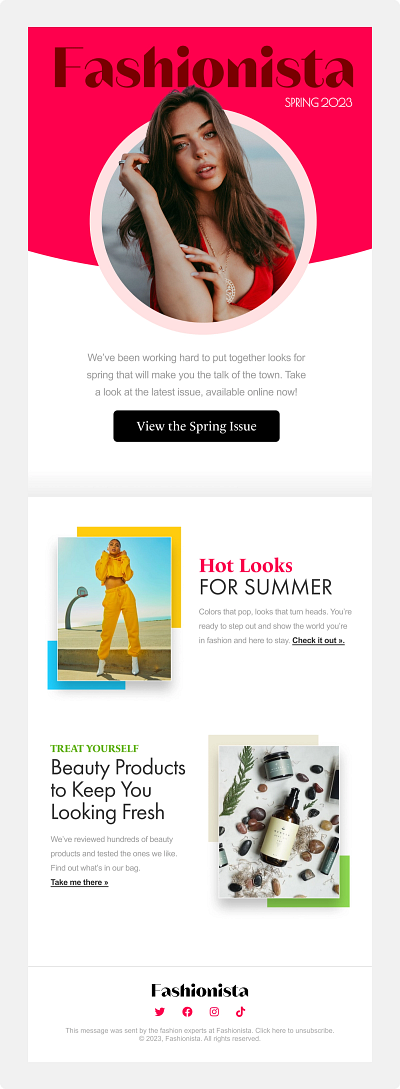 Email Design - Fashionista art direction email ui